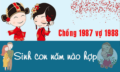 Chồng Đinh Mão 1987 vợ Mậu Thìn 1988 sinh con năm nào tốt, hợp tuổi?